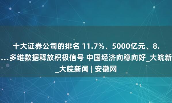 十大证券公司的排名 11.7%、5000亿元、8.4万人次……多维数据释放积极信号 中国经济向稳向好_大皖新闻 | 安徽网